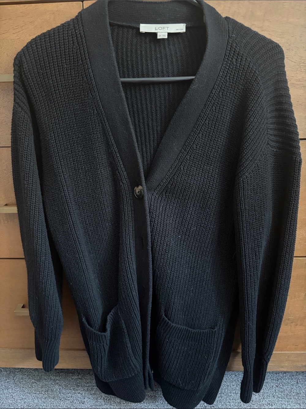 LOFT Women’s Open-Front Cardigans - Black & Cream Pair - Picture 4 of 5